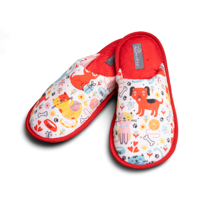 Chinelo Ladora Estampado Feminino Vermelho pets - LE2435